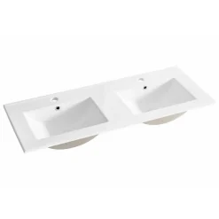 Meuble double vasque JUPITER 3.0 Blanc Brillant 120cm - Sans miroir