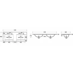 Meuble double vasque JUPITER 3.0 Blanc Brillant 120cm - Sans miroir