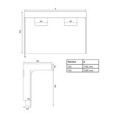 Meuble double vasque PMR ALTEA 120 cm - Cambrian oak