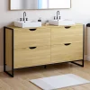Meuble double vasque salle de bain DETROIT 4 tiroirs design industriel