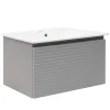 Meuble et vasque salle de bain strié Savona 98x43x44,8 cm gris mat (SAVONA100GM)