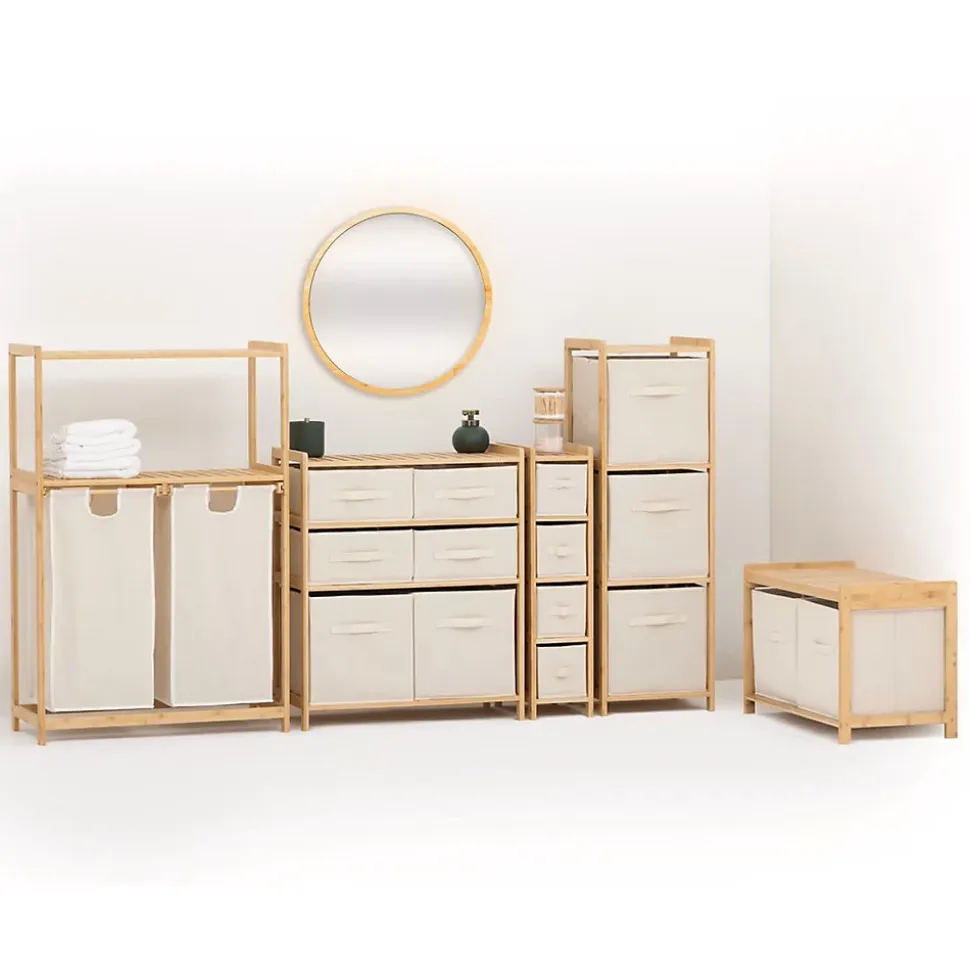 Meuble Etagère en Bambou avec 5 paniers H 144.3 cm