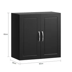 Meuble Haut Armoire de Toilettes Salle de Bain Suspendue, 2 Portes, FRG231-SCH, SoBuy
