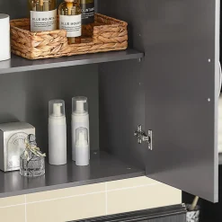 Meuble Haut Armoire de Toilettes Salle de Bain Suspendue, 2 Portes, FRG231-DG, SoBuy