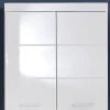 Meuble haut de salle de bain AMANDA - 2 portes - Blanc brillant - L73 x P23 x H77 cm -