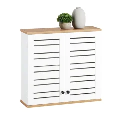 Meuble Haut de Salle de Bain avec 2 Portes Armoire Suspendue, BZR42-W, SoBuy