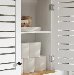 Meuble Haut de Salle de Bain avec 2 Portes Armoire Suspendue, BZR42-W, SoBuy