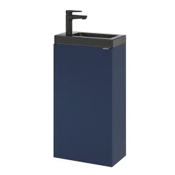 Meuble lave mains à poser bleu nuit mat l.44 x H.79 x P.23 cm, GoodHome Imandra