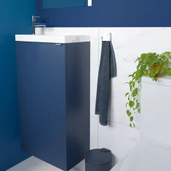 Meuble lave mains à poser bleu nuit mat l.44 x H.79 x P.23 cm, GoodHome Imandra