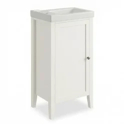 Meuble lave mains à poser blanc mat l.44 cm Perma + plan vasque blanc Lana, GoodHome