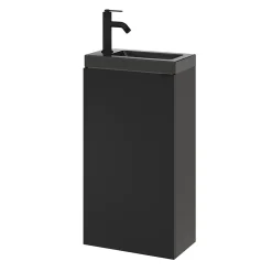 Meuble lave mains à poser noir mat l.44 x H.79 x P.23 cm, GoodHome Imandra