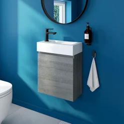 Meuble lave mains effet chêne clair l.45 x H.44 x P.21 cm, Calao