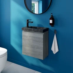 Meuble lave mains effet chêne clair l.45 x H.44 x P.21 cm, Calao