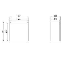 Meuble lave mains effet chêne clair l.45 x H.44 x P.21 cm, Calao
