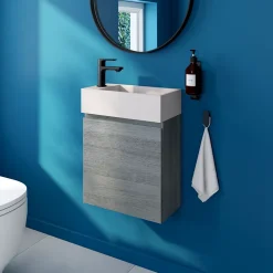 Meuble lave mains effet chêne clair l.45 x H.44 x P.21 cm, Calao
