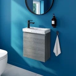 Meuble lave mains effet chêne clair l.45 x H.44 x P.21 cm, Calao