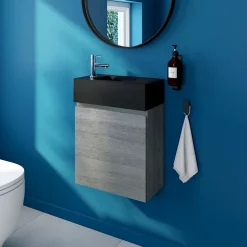 Meuble lave mains effet chêne clair l.45 x H.44 x P.21 cm, Calao
