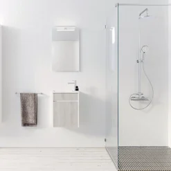 Meuble Lave Mains MINI 40x50x22 cm - Gris et Blanc
