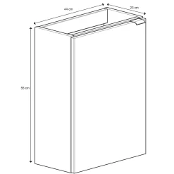 Meuble lave mains suspendu effet chêne l.44 x H.55 x P.23 cm, GoodHome Imandra