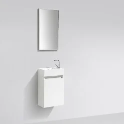 Meuble lave-main salle de bain design SIENA largeur 40 cm blanc laque