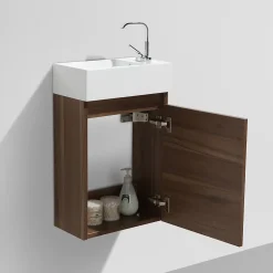 Meuble lave-main salle de bain design SIENA largeur 40 cm noyer