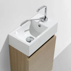 Meuble lave-main salle de bain design SIENA largeur 40 cm chêne clair texture