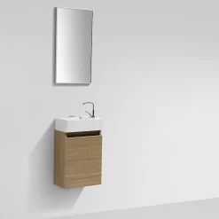 Meuble lave-main salle de bain design SIENA largeur 40 cm chêne clair texture