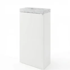 Meuble lave-mains à poser blanc mat l.44 cm Imandra + plan vasque effet marbre blanc, GoodHome