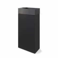 Meuble lave-mains à poser noir mat l.44 cm Imandra + plan vasque béton gris, GoodHome
