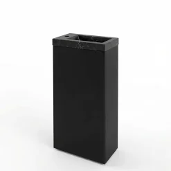 Meuble lave-mains à poser noir mat l.44 cm Imandra + plan vasque effet marbre noir, GoodHome