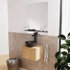 Meuble lave-mains à suspendre l.40 x H.26,6 x P.30 cm, effet chêne strié, Homesight Elli