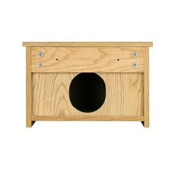 Meuble lave-mains à suspendre l.40 x H.26,6 x P.30 cm, effet chêne strié, Homesight Elli