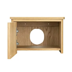 Meuble lave-mains à suspendre l.40 x H.26,6 x P.30 cm, effet chêne strié, Homesight Elli