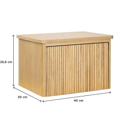 Meuble lave-mains à suspendre l.40 x H.26,6 x P.30 cm, effet chêne strié, Homesight Elli