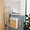 Meuble lave-mains à suspendre l.43,2 x H.38,5 x P.22,5 cm, effet chêne, Homesight Etty
