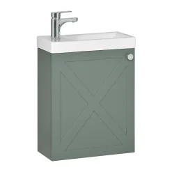 Meuble lave-mains AVA vert de gris + robinet chromé