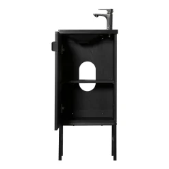 Meuble lave-mains chêne carbone sur pieds STUDIO