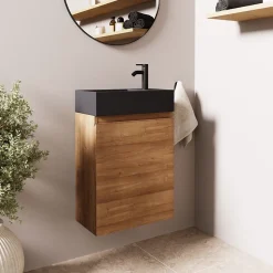 Meuble lave-mains chêne chaud LOMAZOO Malibu - 40cm