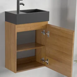 Meuble lave-mains chêne chaud LOMAZOO Malibu - 40cm