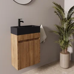 Meuble lave-mains chêne chaud LOMAZOO Ibiza - 40cm
