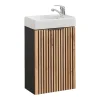 Meuble lave-mains 40cm 1 porte Gaia Bois et Noir