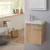 Meuble lave-mains complet couleur chêne Oak bordolino avec mitigeur eau chaude/eau froide