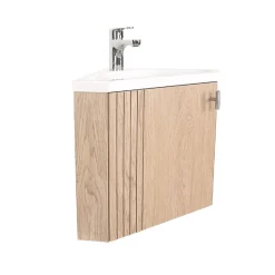 Meuble lave-mains d'angle décor chêne KODA