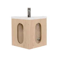 Meuble lave-mains d'angle décor chêne KODA