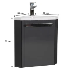 Meuble lave-mains d'angle SKINO