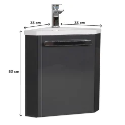 Meuble lave-mains d'angle SKINO