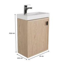 Meuble lave-mains décor chêne FRAME
