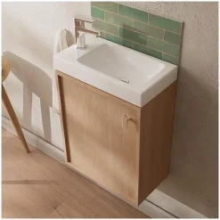 Meuble lave-mains décor chêne FRAME