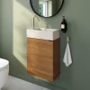 Meuble lave-mains effet noyer l.44 cm Imandra + plan vasque béton moucheté, GoodHome