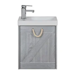 Meuble lave-mains gris bord de mer + robinet MISTRAL